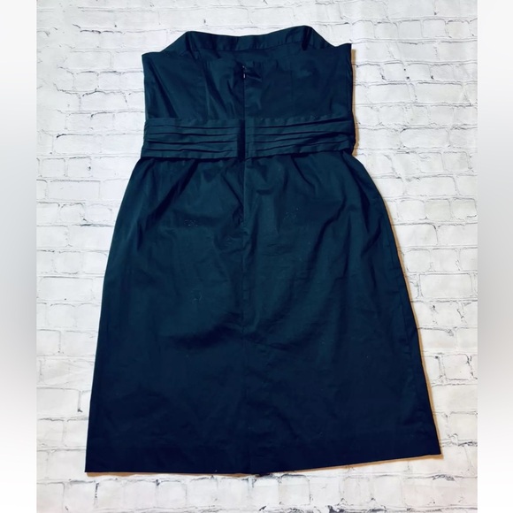 NWT Banana Republic Strapless Dress Women's 8 Back Slit Cotton Blend Black - Picture 10 of 11